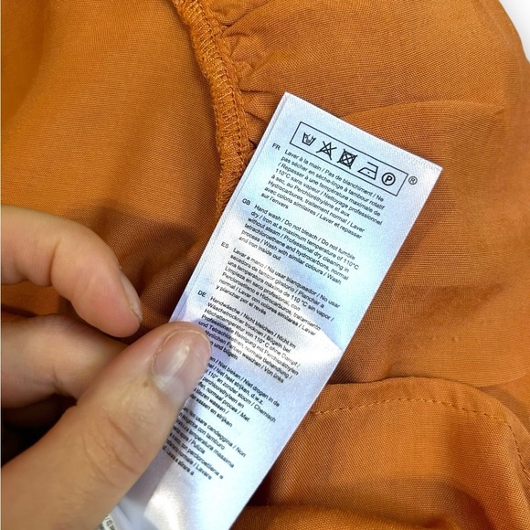 MAJE Routila Wrap Effect Cold Shoulder Midi Dress in Terracotta Size 1 (Small) - Picture 13 of 13